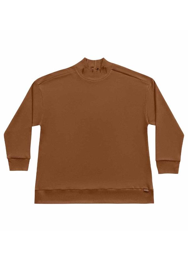 Angel - Casaco Gola Alta Molecotton Marrom 4