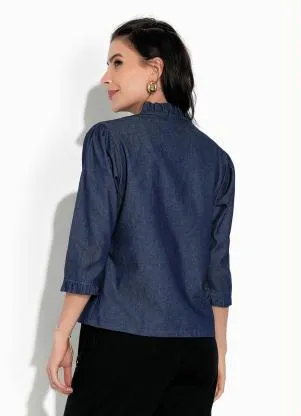 Rosalie - Casaco Jeans Azul com Babado - ROSALIE