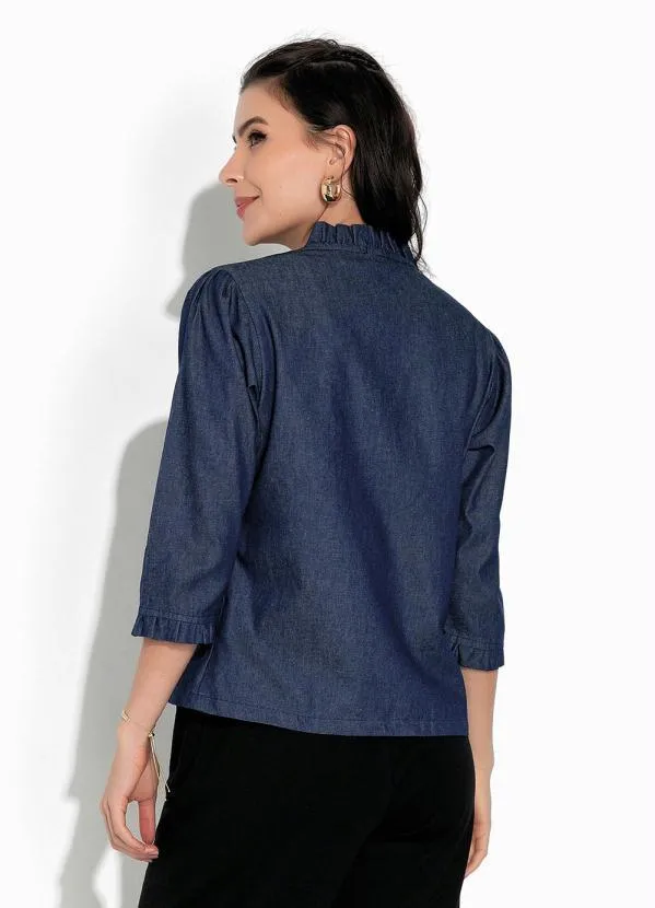 Rosalie - Casaco Jeans Azul com Babado 2