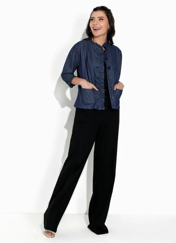 Rosalie - Casaco Jeans Azul com Babado 4