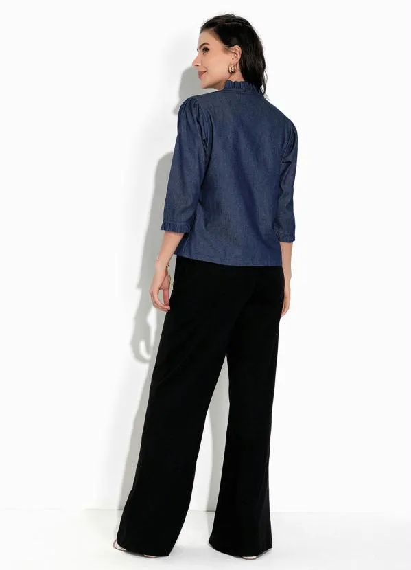 Rosalie - Casaco Jeans Azul com Babado 5