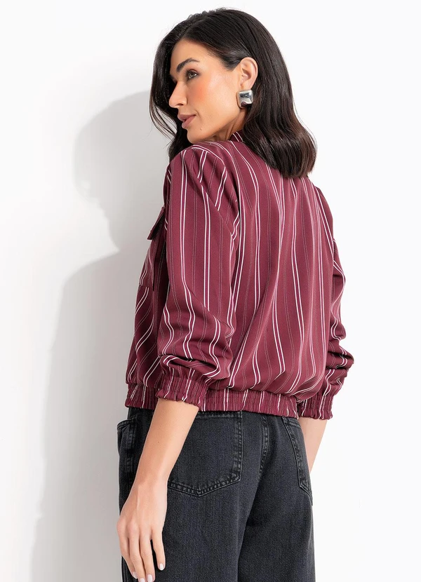 Quintess - Casaco Listrado Vermelho em Tecido de Alfaiataria 7