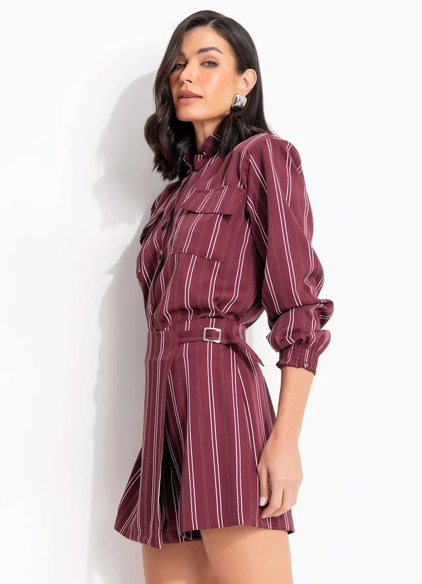 Quintess - Casaco Listrado Vermelho em Tecido de Alfaiataria 4