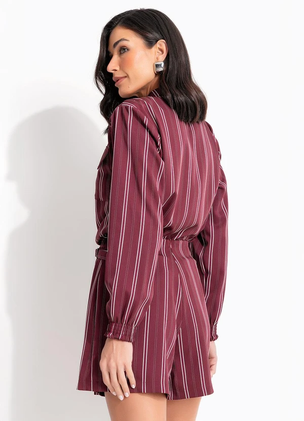 Quintess - Casaco Listrado Vermelho em Tecido de Alfaiataria 3