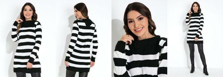 Casaco Listras com Gola