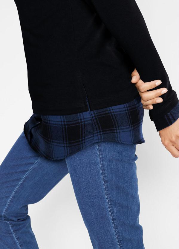 Queima Estoque - Casaco Manga Longa Preto/Azul 3