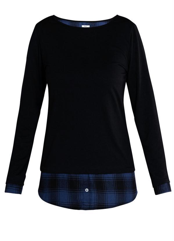 Queima Estoque - Casaco Manga Longa Preto/Azul 4