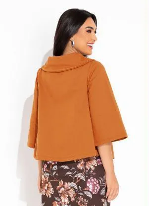 Rosalie - Casaco Marrom com Flor Bordada - ROSALIE