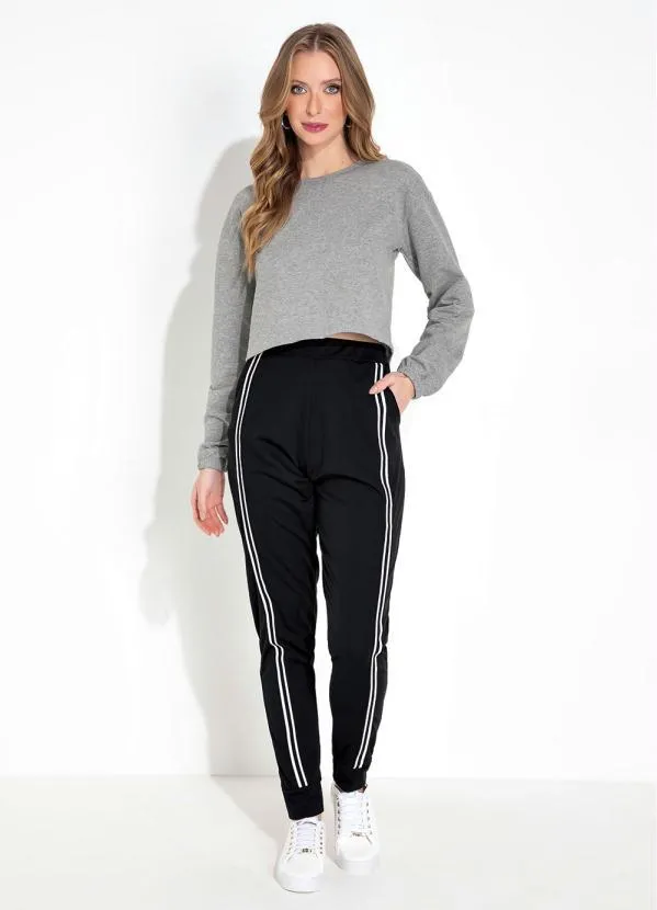 Moda Pop - Casaco Mescla com Decote Redondo 3