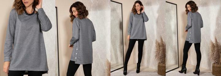 Casaco Mescla Escuro em Moletinho