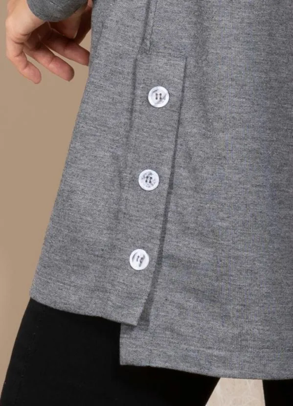 Quintess - Casaco Mescla Escuro em Moletinho 5