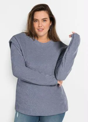 Queima Estoque - Casaco Muscle Decote Redondo Azul - QUEIMA ESTOQUE