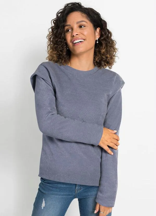 Queima Estoque - Casaco Muscle Decote Redondo Azul 10