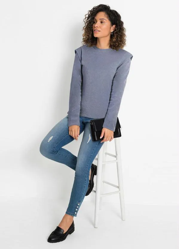 Queima Estoque - Casaco Muscle Decote Redondo Azul 7