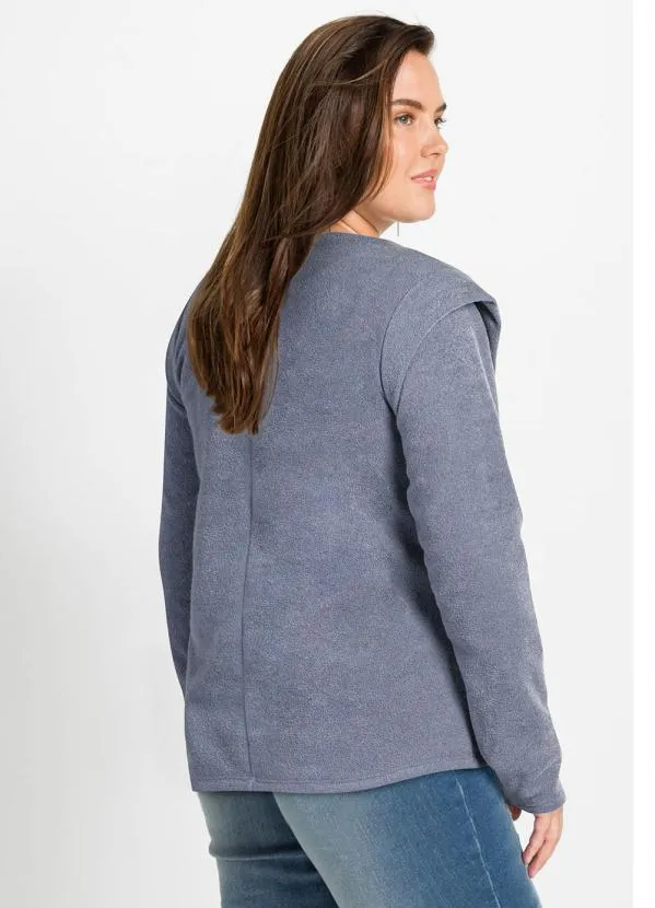 Queima Estoque - Casaco Muscle Decote Redondo Azul 5