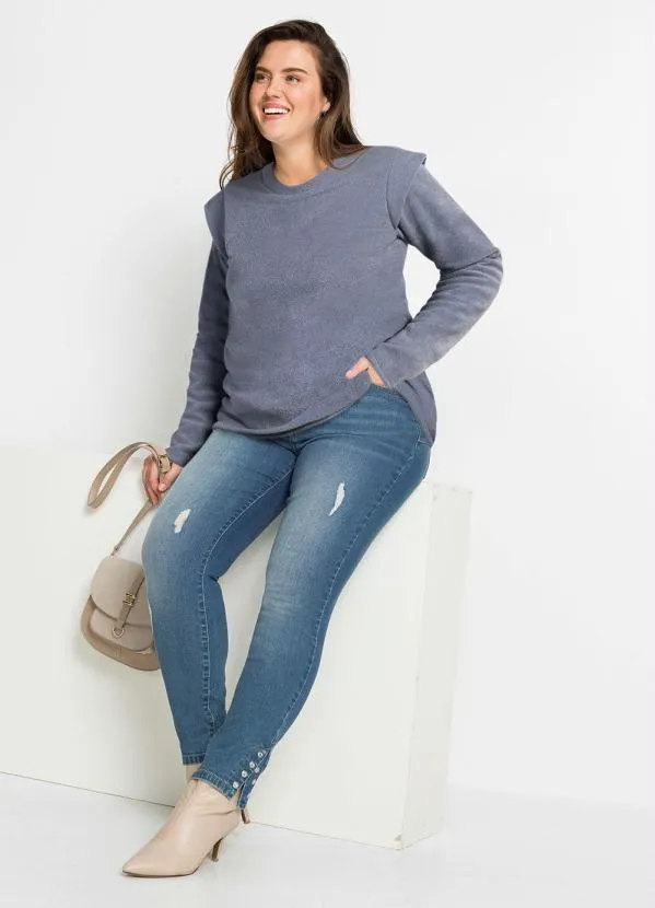 Queima Estoque - Casaco Muscle Decote Redondo Azul 3