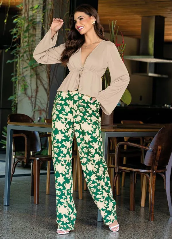 Moda Pop - Casaco Nude com Elástico e Amarração 5