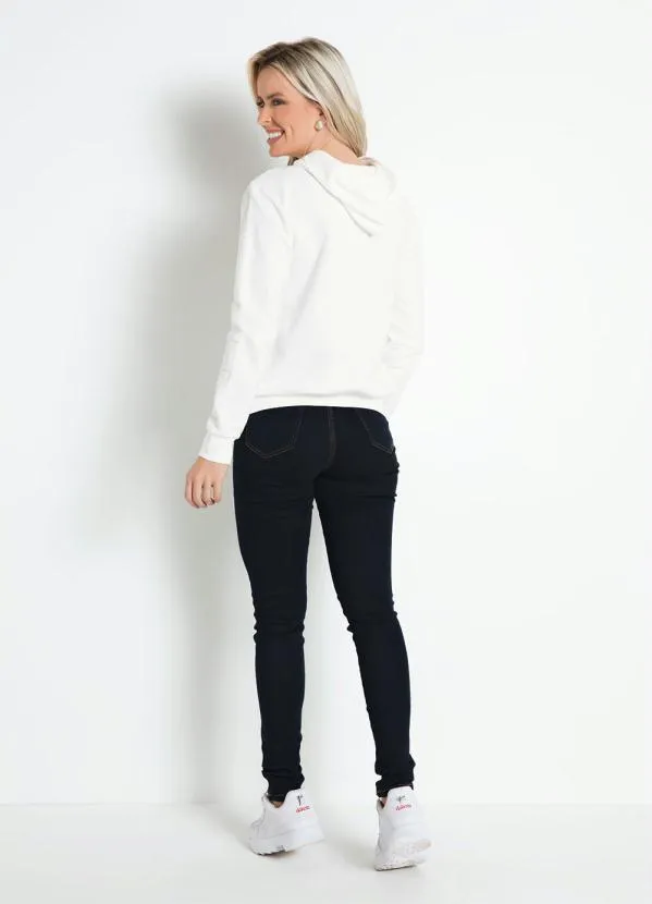 Moda Pop - Casaco Off White com Estampa Frontal 4