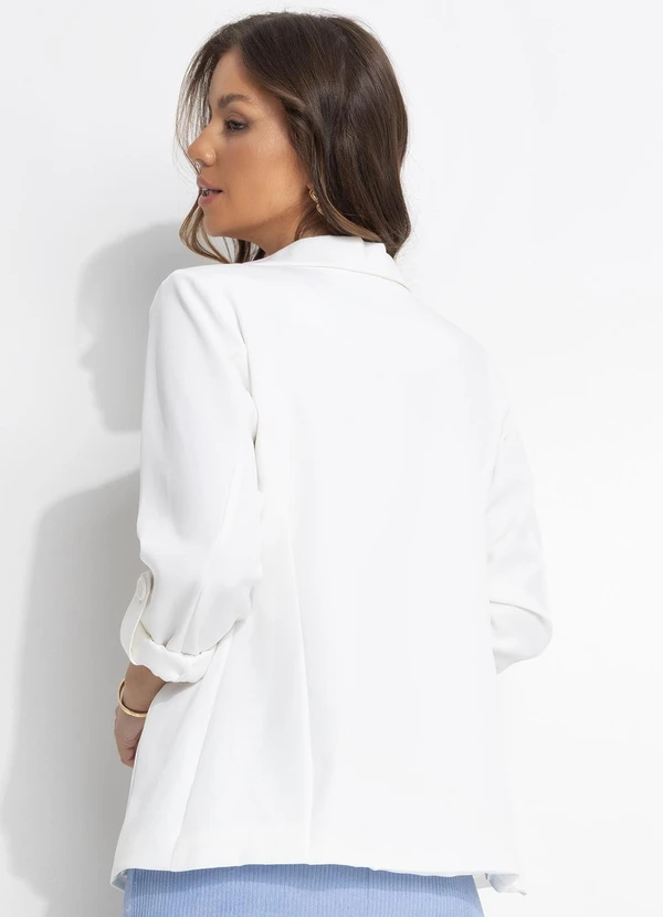 Quintess - Casaco Off White em Crepe Plano 5