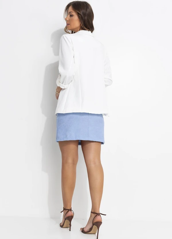 Quintess - Casaco Off White em Crepe Plano 7