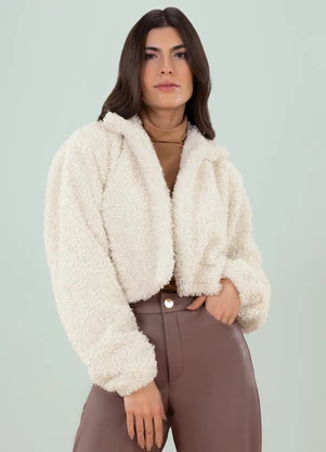 Angel - Casaco Pelo Lurex Branco - ANGEL