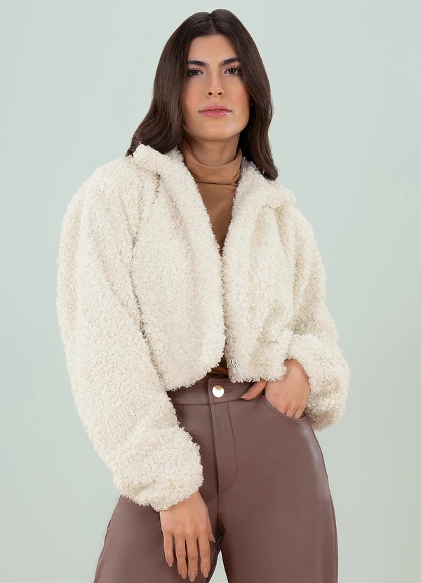 Angel - Casaco Pelo Lurex Branco