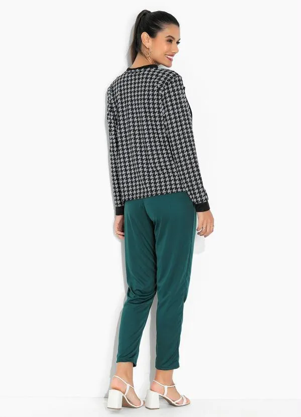 Moda Pop - Casaco Pied de Poule Mangas Longas e Gola 5