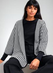 Casaco Pied de Poule P&B em Malha de Viscose