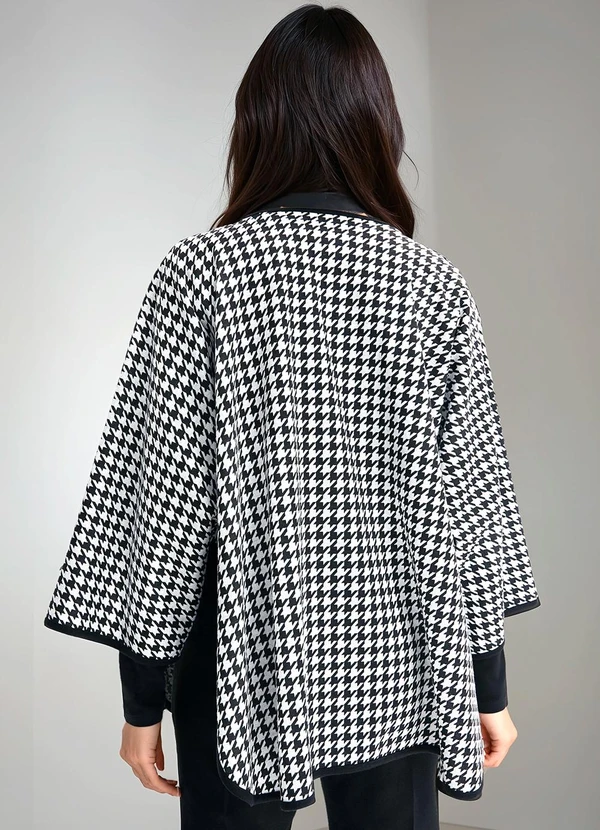 bonprix - Casaco Pied de Poule P&B em Malha de Viscose 2