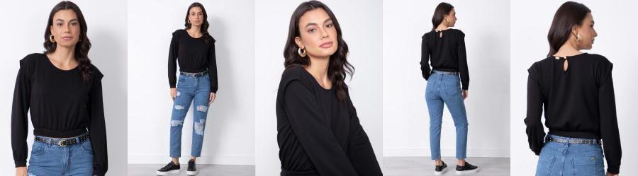 Casaco Preto com Gota Costas