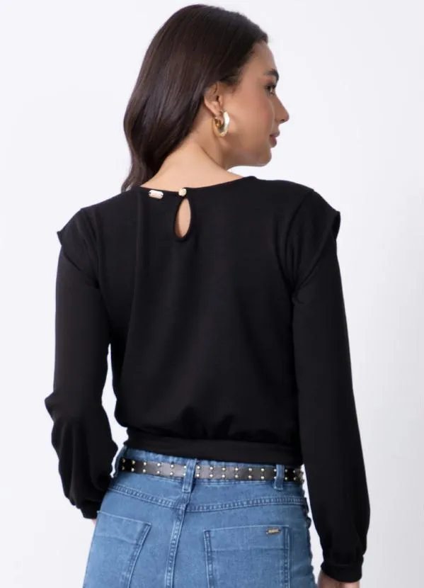 Quintess - Casaco Preto com Gota Costas 5