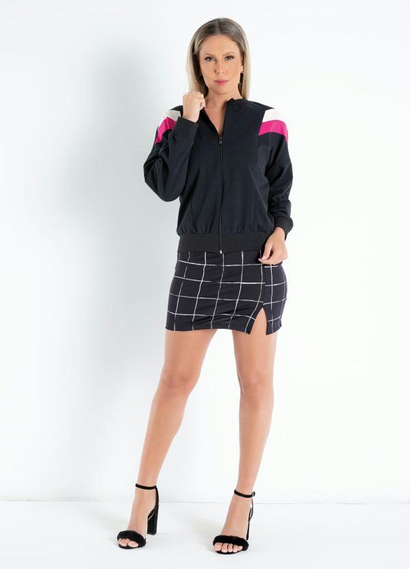 Outlet - Casaco Preto com Zíper e Recortes 6