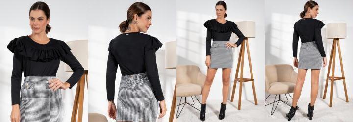 Casaco Preto em Moletinho