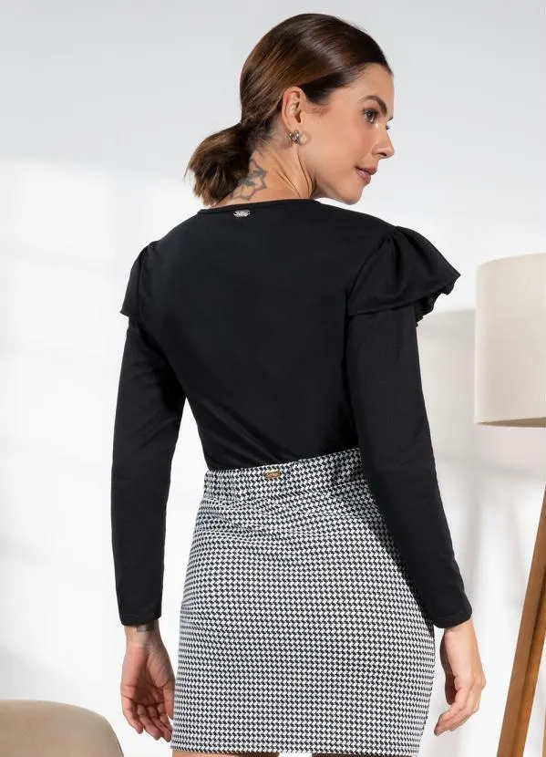 Quintess - Casaco Preto em Moletinho 2