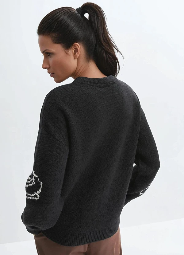 bonprix - Casaco Preto em Tricô 2