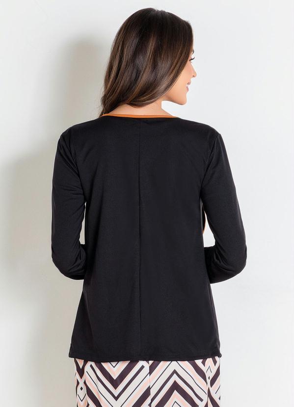 Rosalie - Casaco Preto Moda Evangélica com Pontas 2