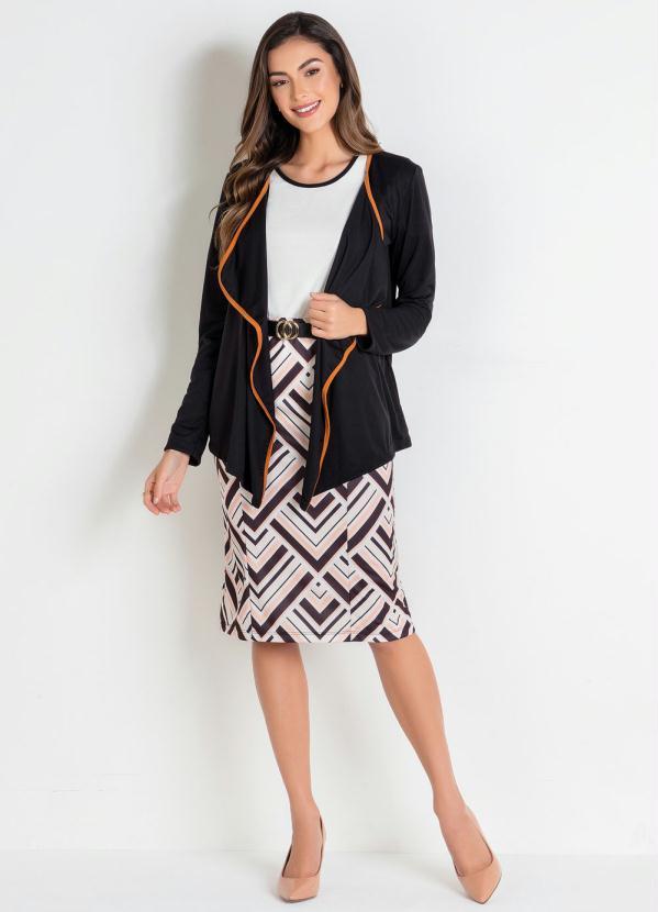 Rosalie - Casaco Preto Moda Evangélica com Pontas 3