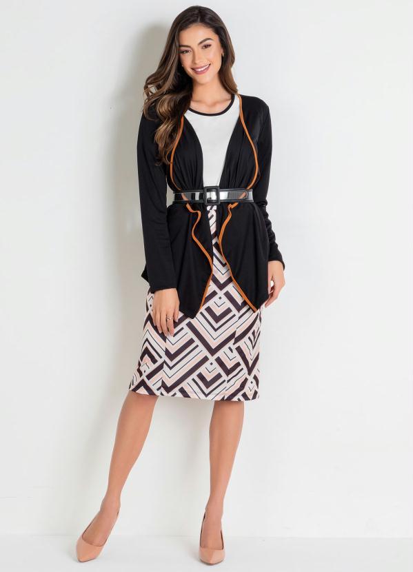 Rosalie - Casaco Preto Moda Evangélica com Pontas 4