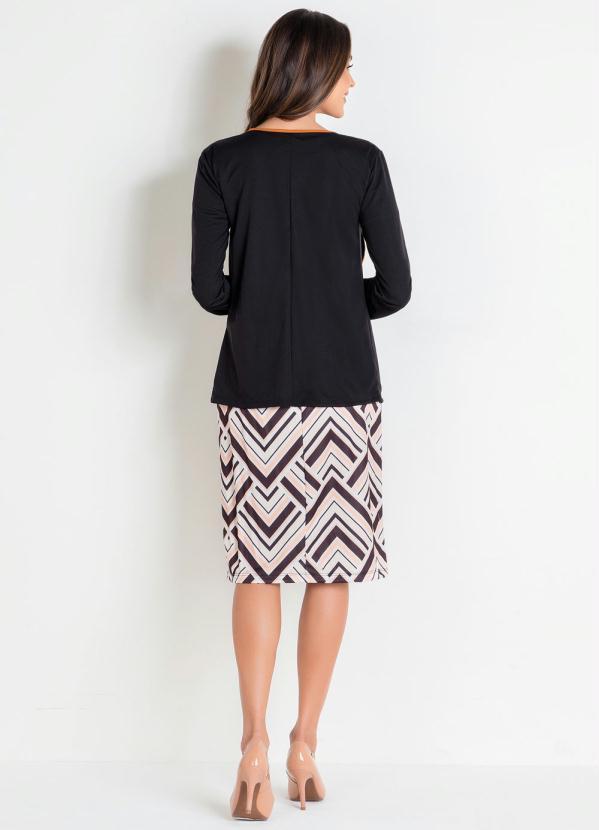 Rosalie - Casaco Preto Moda Evangélica com Pontas 5