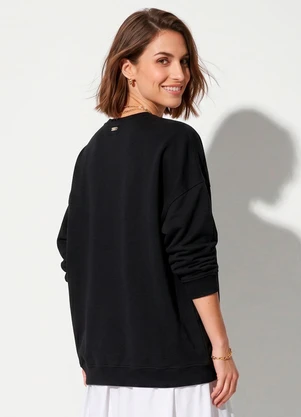 Quintess - Casaco Preto Oversized Genderless em Moleton - QUINTESS