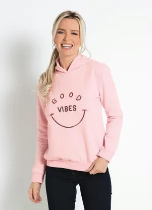 Moda Pop - Casaco Rosa com Bordado de Paetê - MODA POP