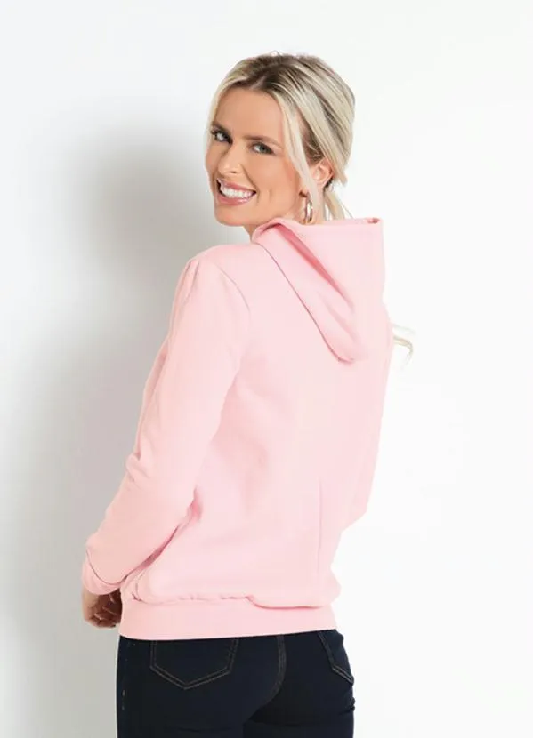 Moda Pop - Casaco Rosa com Bordado de Paetê 2