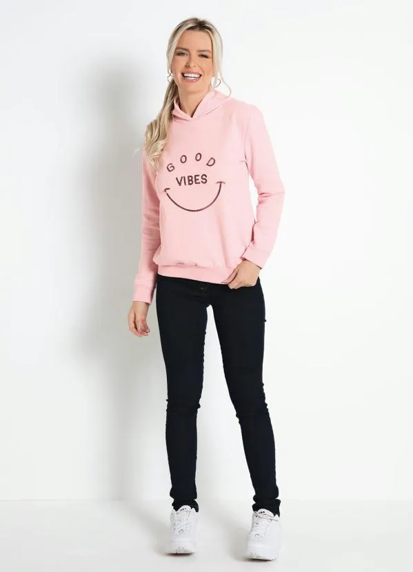 Moda Pop - Casaco Rosa com Bordado de Paetê 3