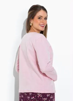 Rosalie - Casaco Rosa com Fechamento em Bt - ROSALIE