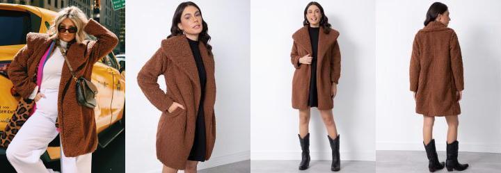 Casaco Teddy Alongado Marrom