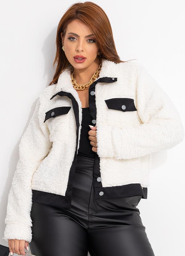 Quintess - Casaco Teddy Off White em Pelo Sintético 6