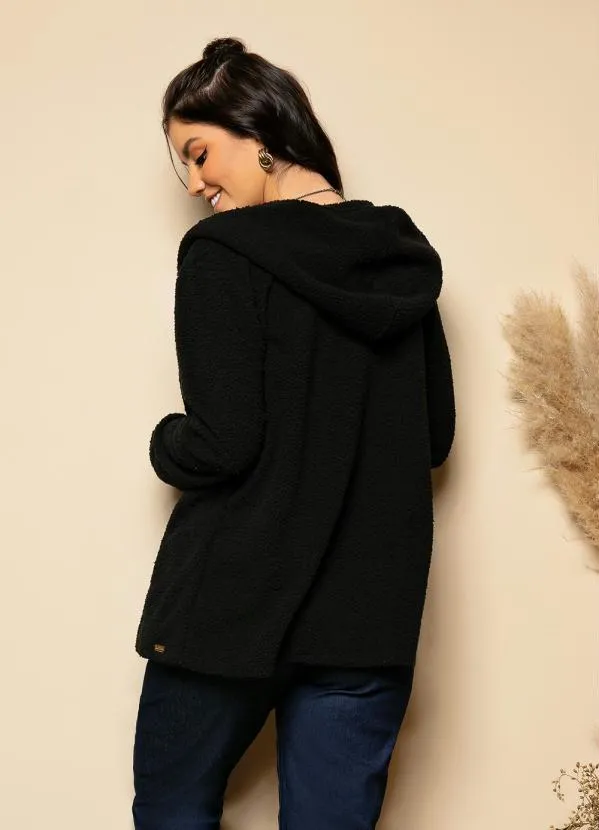 Quintess - Casaco Teddy Preto com Capuz 9