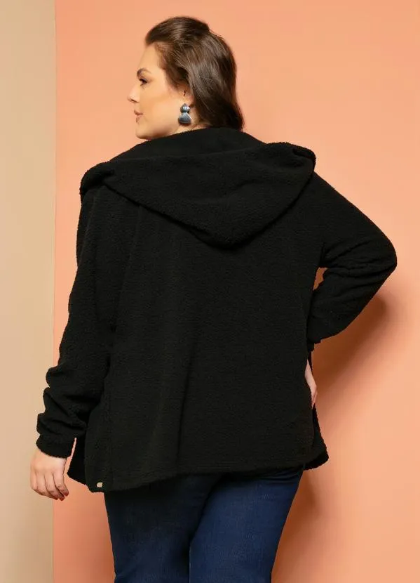 Quintess - Casaco Teddy Preto com Capuz 3