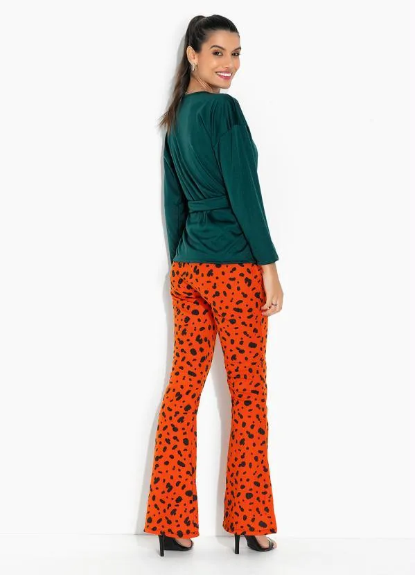 Moda Pop - Casaco Verde com Faixa para Amarração 5