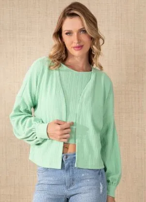 Quintess - Casaco Verde com Manga Bufante - QUINTESS